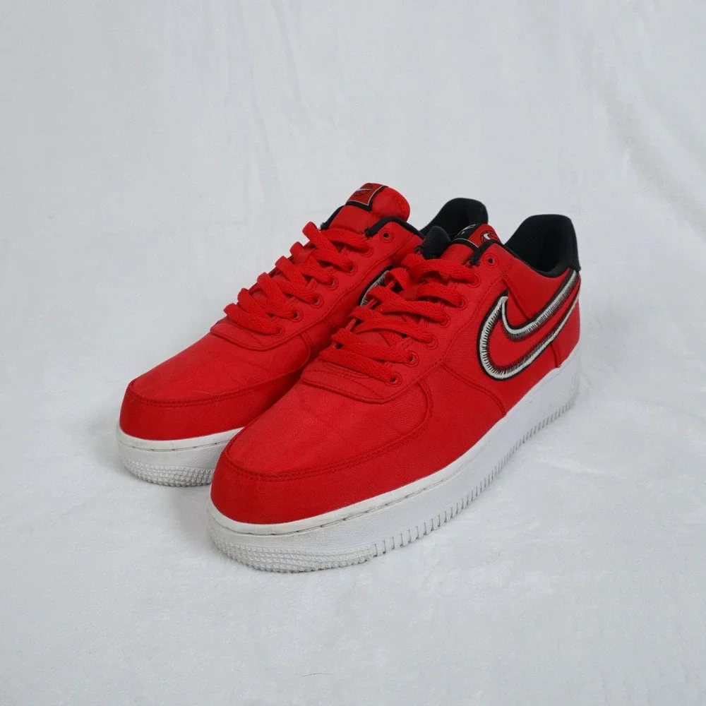 Nike Air Force 1 Low 'Reverse Stitch' Mens 9.5 University Red Retro Sneakers Y2K